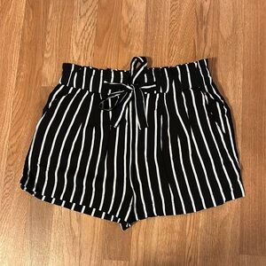 Black and white shorts